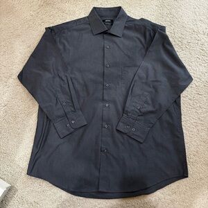 Pre-Loved Alfani Charcoal Gray Regular Fit Performance Long Sleeve Dress Shirt L